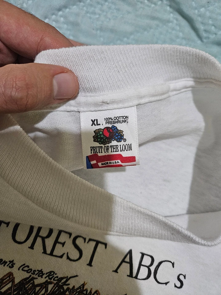 Camisa Maravillas Naturales Años 90 De Colección Talla XL Selva Tropical ABC’s Animales Envejecidos Foto 3 de 4