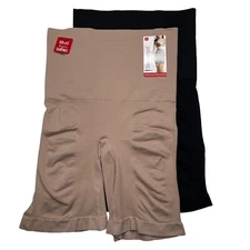 Skinnygirl Shaping Thigh Slimmer Hi Waist Seamless Targeted Tummy 2 Pair 7129 *