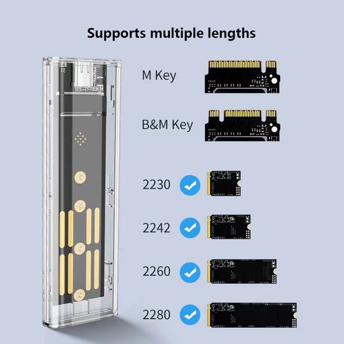 M.2 NVME PCIe /NGFF SATA /Dual Protocol SSD USB Type C 10Gbps M2 Hard Disk Box - Afbeelding 5 van 15