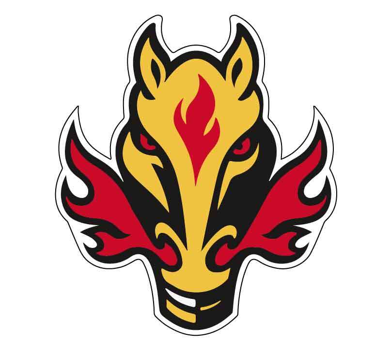 Calgary Flames Blasty Horse NHL Mascot Vinyl Sticker window