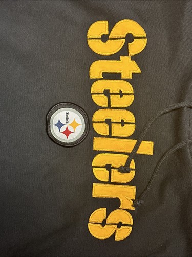 Felpa con cappuccio Majestic Pittsburgh Steelers calcio pullover giacca cucita logo media - Foto 4 di 6