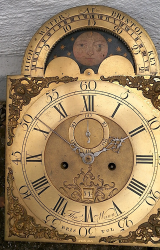 Bristol high water .8 day LONGCASE CLOCK DIAL+movent 12X17INCH C 1750 - Picture 20 of 20