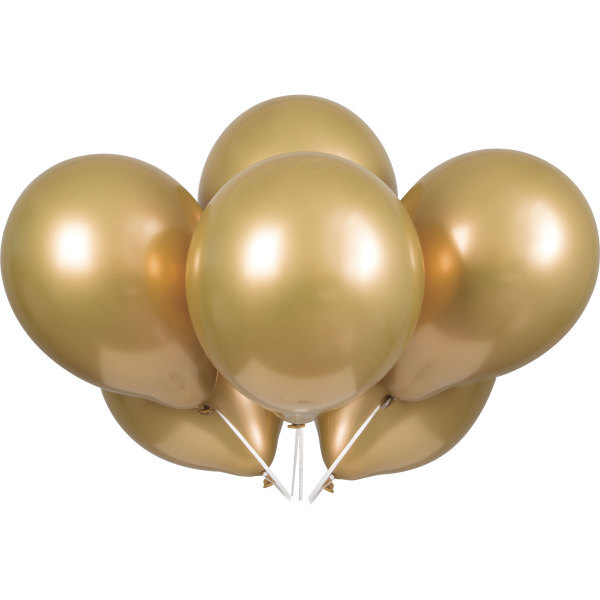 Pack of 6 Gold Platinum 11"" Latex Balloons - Garland Balloon Arch Decor