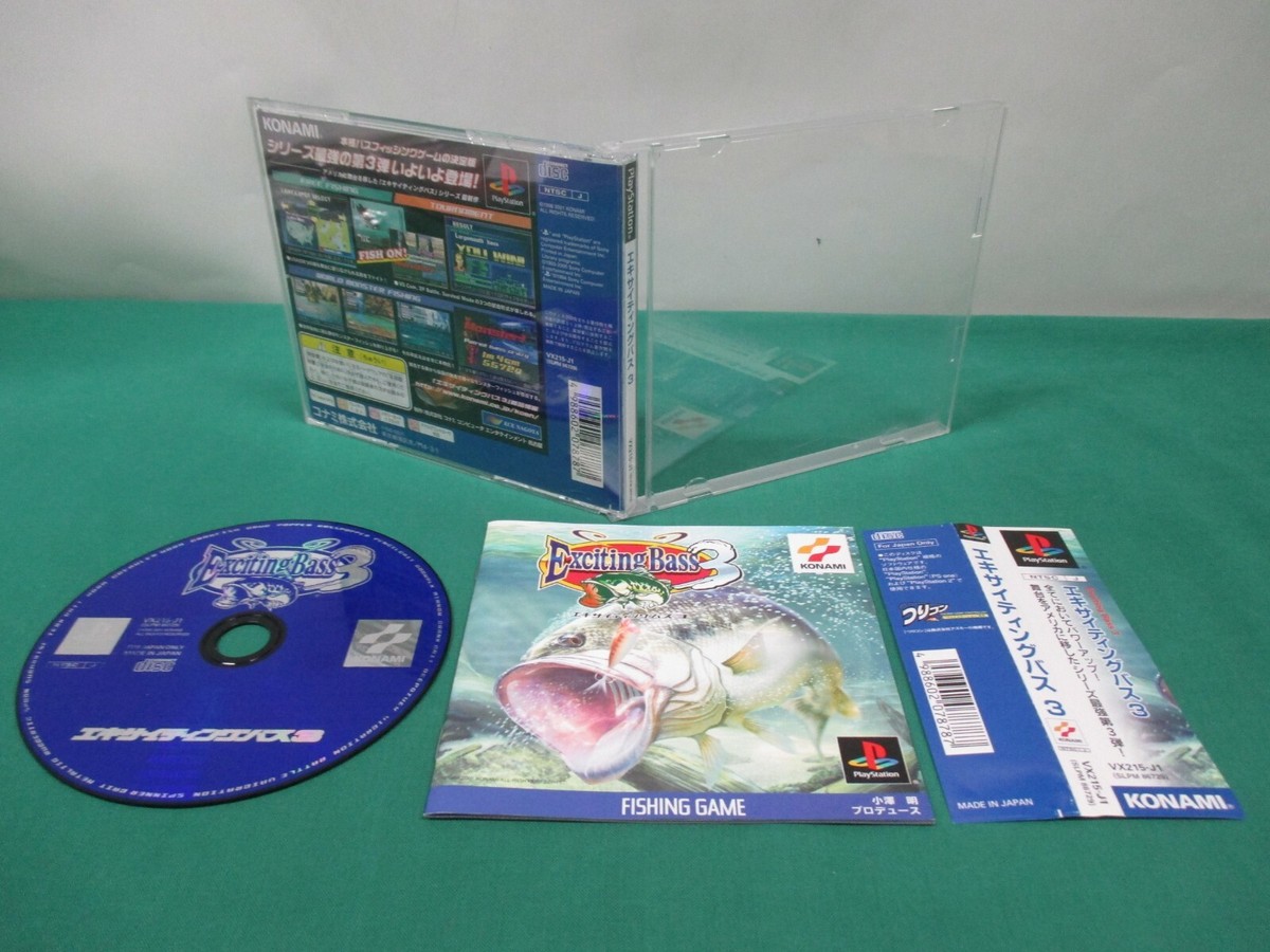 PlayStation -- Exciting Bass 3 -- PS1. JAPAN GAME. Spine card