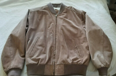Robinson's Men's Leather Suede Tan Bomber Jacket Medium | eBay