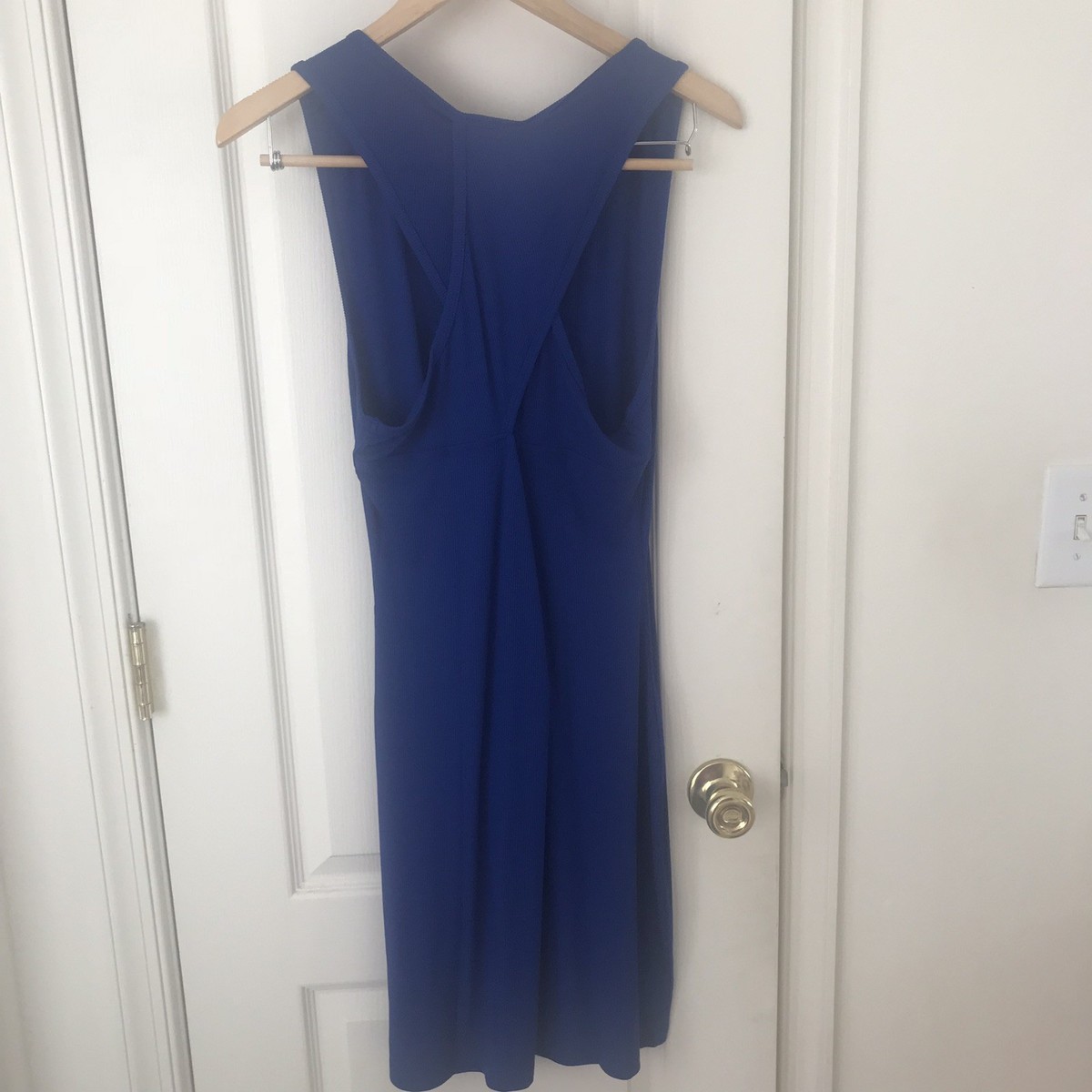 bebe royal blue dress Y2K Bebe Royal Blue Fringe Strapless Mini Tube Dress - Wedding Guest