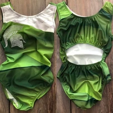 NWT Foxy's Michigan State Spartans Green College Open Back Gymnastics Leotard