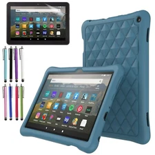 Silicone Cover for Amazon Fire HD 8 8" 2024/2022 12th Gen Case +Screen Protector