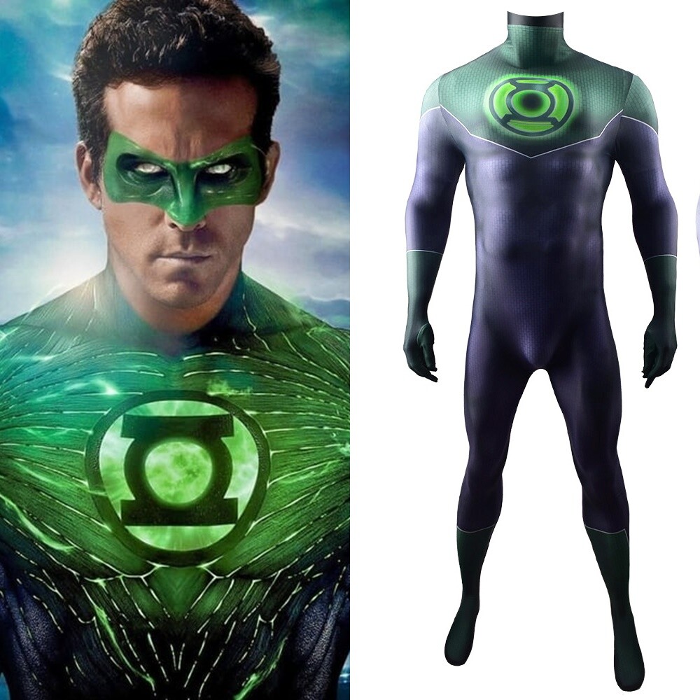 Green Lantern Costume Cosplay Bodysuit Jumpsuit For Kids Adult Handmade