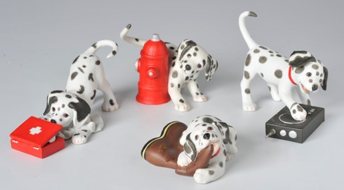 Dalmation Dog Porcelain Figurines Lot of 4 PG 1994 Princeton Gallery Vintage