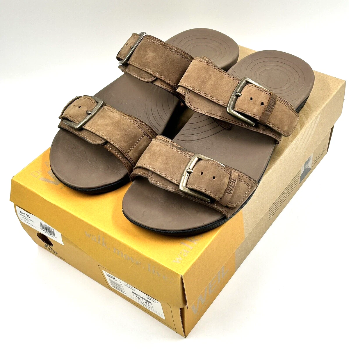 Mens Dr Andrew Weil Journey Brown Leather Double Buckle Strap Sandals Size‎ 9 D Comfortable Summer Sandals: Crocs Brooklyn Luxe Review | TikTok main image 3