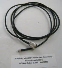 N Male to Mini UHF Male Cable Assembly - 8' Length - RG58/U Cable - PPD Shipping