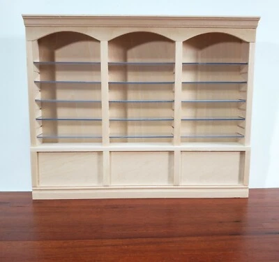 STREETS AHEAD Dollhouse Library Bookcase Shop Shelves Adjustable Shelves 1:12 Scale Furniture