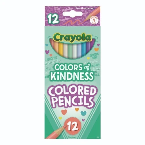 Crayola Colors of Kindness Colored Pencils, Assorted Lead and Barrel Colors, 12