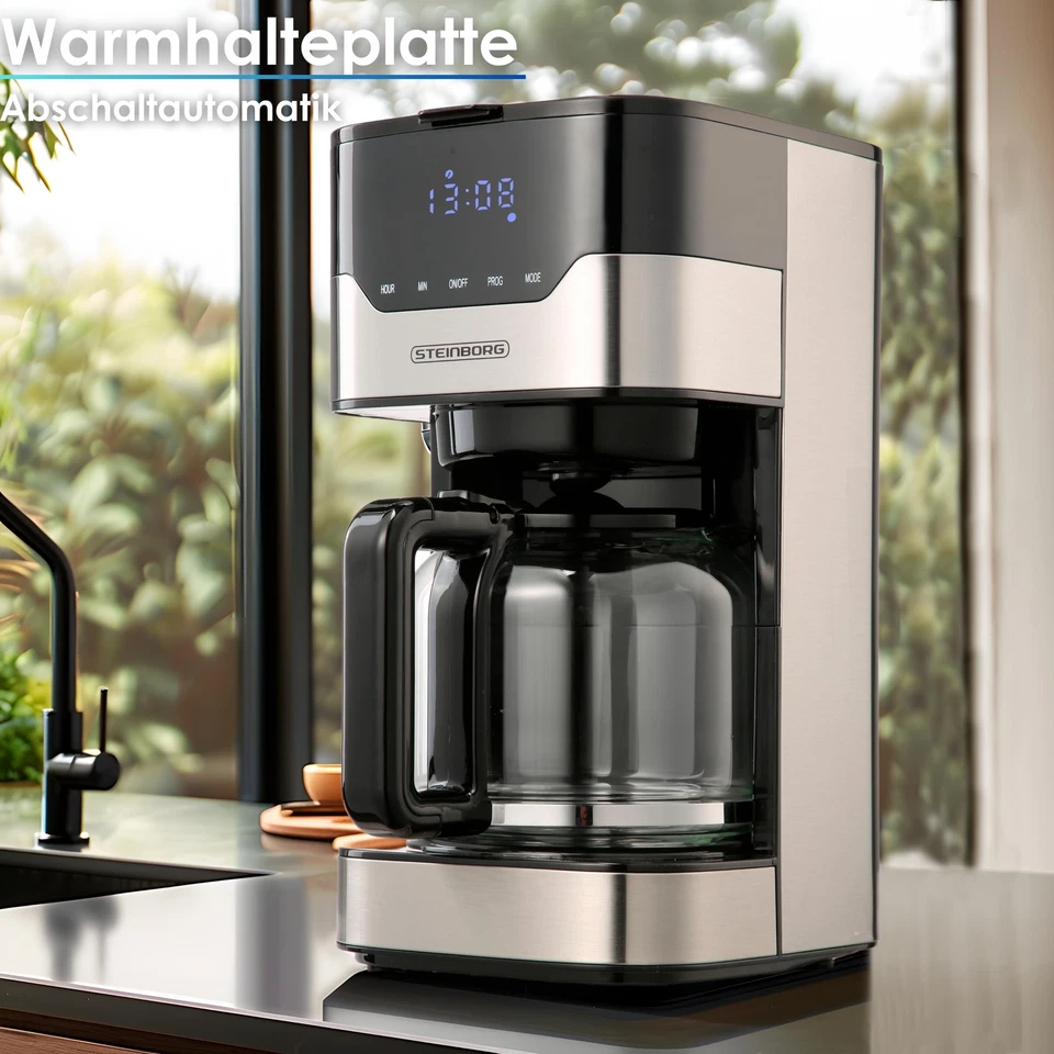 Edelstahldesign Filterkaffeemaschine Kaffeemaschine Kaffee Kaffeefiltermaschine - Bild 4 von 4