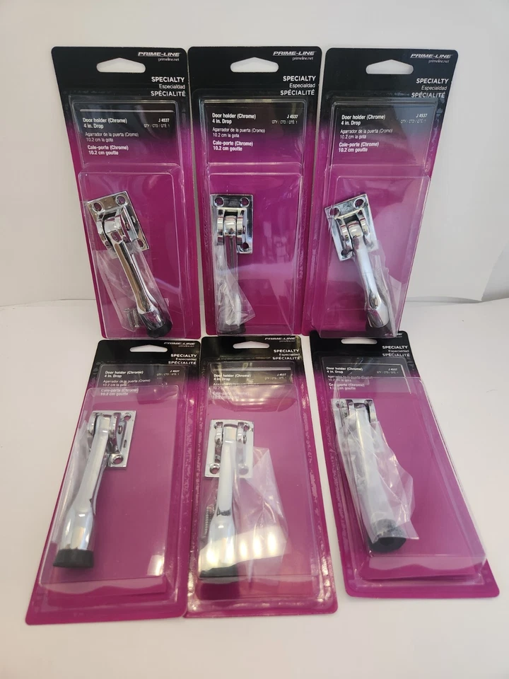 Prime-Line - J 4537 - Suporte de porta resistente - Drop Down - Acabamento cromado - Qtd. 6 - Imagem 4 de 4