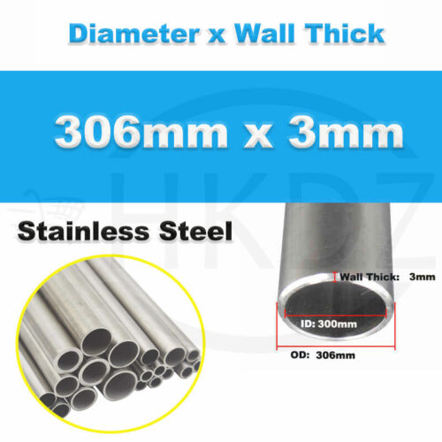 Stainless Steel Round Tube Pipe 304 Grade Diameter 8 -325mm Length 100mm Various - Picture 179 of 181