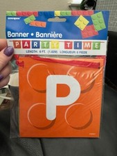 Unique Building Blocks "Party Time" 6ft. Party Banner Decoration Supply New  