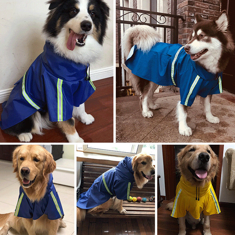 Rain Coat Pet Dog Coat Jacket Vest Reflective Waterproof Raincoat
