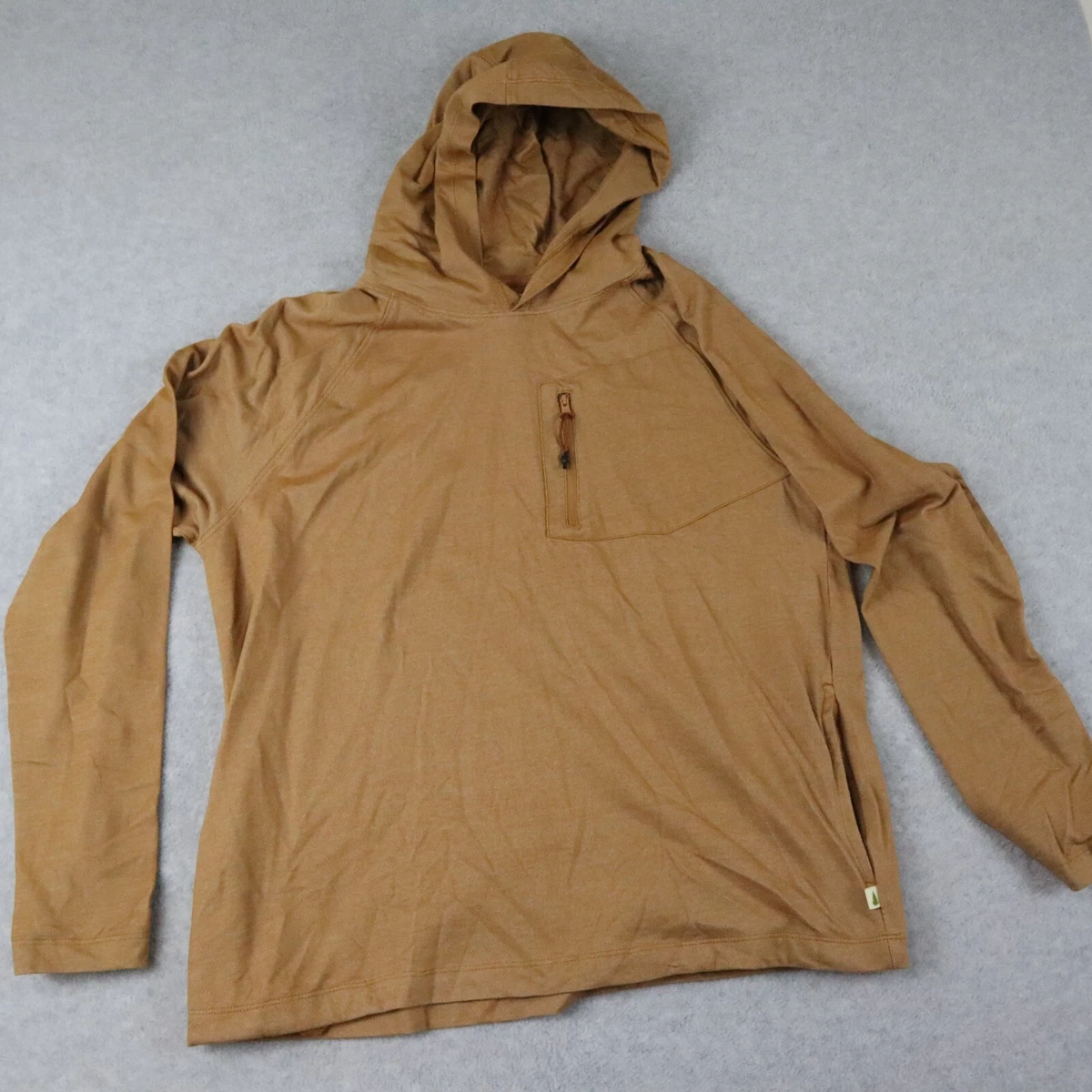 Lake Trail Hoodie Mens Large Pullover Outdoor Brown Long Sleeve