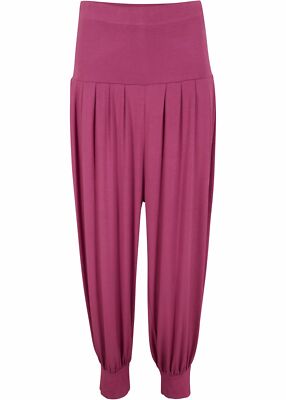 Haremshose mit Bequembund in 3/4-Länge Gr. 40/42 Violett Damen Hose Pants Neu