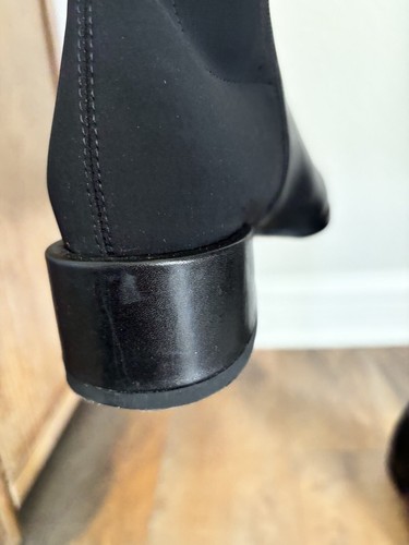 Spring Step Size 39 (US 8.5) Over the Knee Heeled Rider Black Leather Boots - Picture 14 of 16