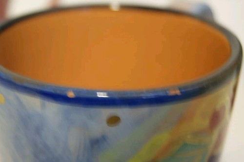Starbucks Italian Hand Painted Christmas 2 Blue & 2 Red Mugs Set of 4 Cups - Picture 9 of 18