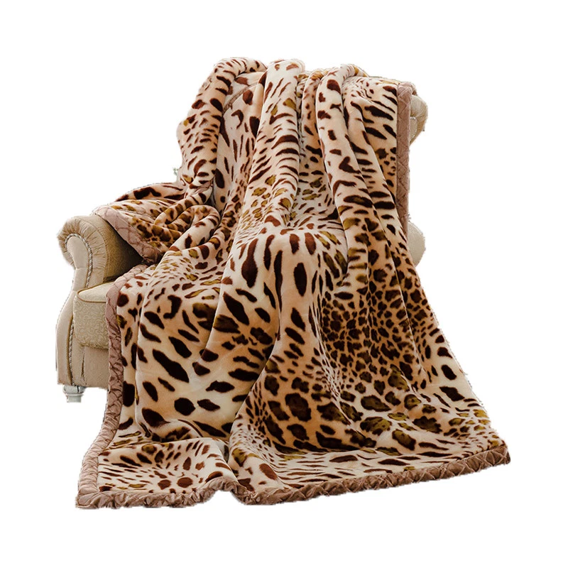 Blanket Winter Quilt Raschel Thick Bedsheet Throws Leopard Grain 4kg  90x79u0026#034; Soft | eBay