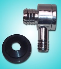 Chrome Brake Booster Check Valve For Aftermarket Street Rod Booster With Grommet