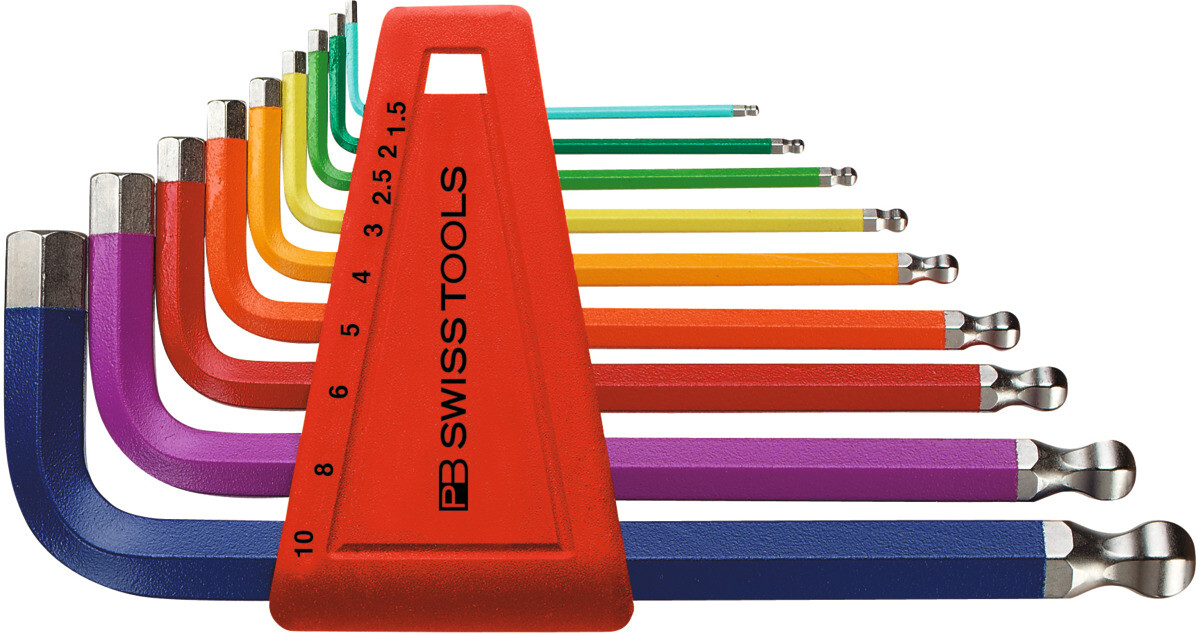 PB SWISS TOOLS - Set di chiavi maschio piegate esagonali, con testa sferoidale