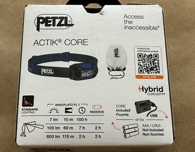 NEW PETZL ACTIK CORE 600 HEADLAMP COLOR BLUE FAST FREE SHIPPING | eBay