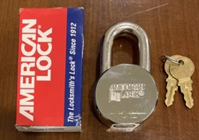 AMERICAN LOCK AH10 HEAVY DUTY SOLID STEEL (CHROME PLATED) PADLOCK / 2 In. / NEW