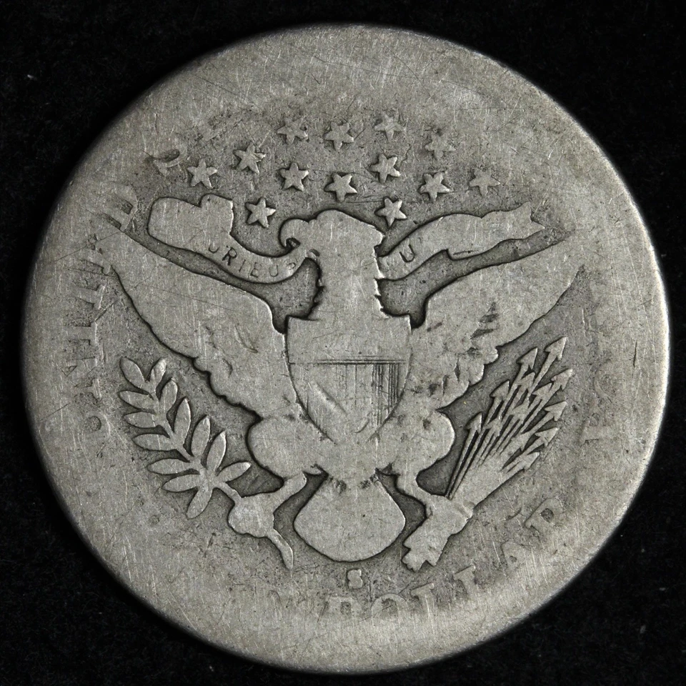 1892-S Barber Silver Half Dollar GOOD OBV AG REV E307 SWCEL - Image 2 of 2