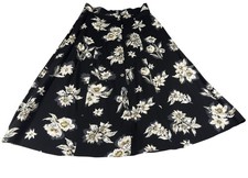 Vintage 90s Tres Paquette Floral Midi Skirt Womens Large Button Front Rayon USA