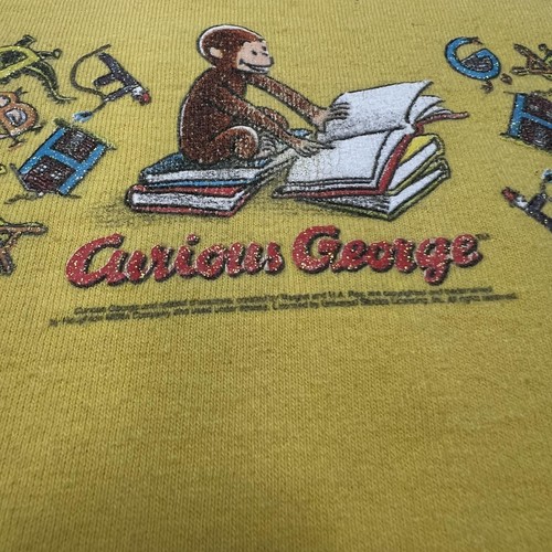 Curious George Shirt Youth Small Gildan Ultra Cotton Book Monkey Reading Tee - Picture 8 of 8