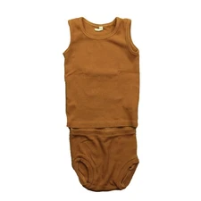 Quincy Mae Ribbed Tank and Bloomer Set Clay 18-24 Months Baby Outfit