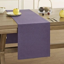 Basic Linen Style Table Runner, 14 x 72 Inch 14x72 Inch Dark Purple Chambray