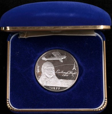 1977 Lindbergh Flight One Tala Western Samoa Sterling Silver Proof Coin #B76
