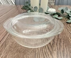 PYREX #022 Clear Glass Casserole Bowl 1 Quart w/ 682-C, Vintage