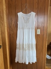 Soft Surroundings Dominica Ivory Maxi Dress Crochet Lace XS