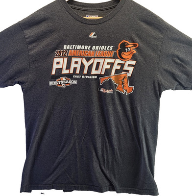 Baltimore Orioles 2012 ALCS ALCS Gray Majestic Shirt Adult Large MLB Baseball