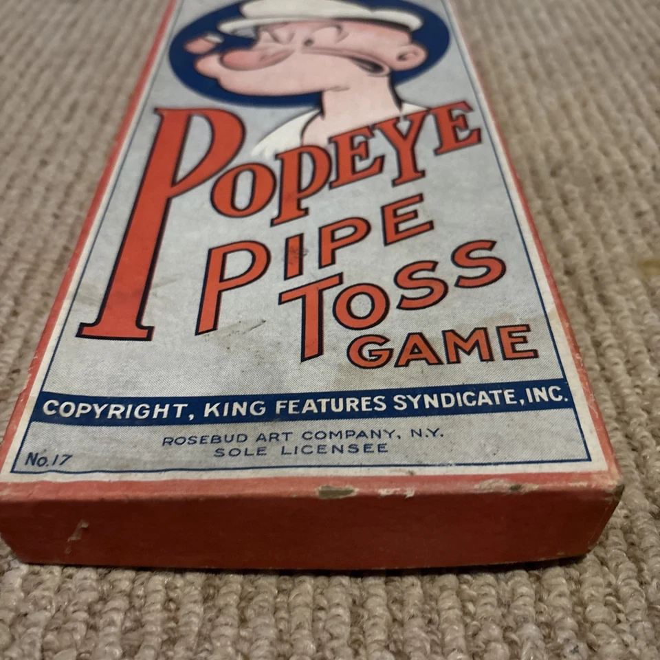 Escaso Antiguo 1935 POPEYE Pipa Anillo Lanzamiento Juego JUGUETE Completo Foto 4 de 4