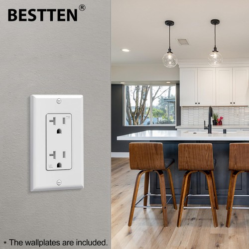 BESTTEN 20 Pack 20 Amp Decor Wall Receptacle Outlet, 20A 20A, White - 第 5/7 張圖片