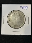 1899 barber half dollar Vf + Details