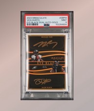 2023 Immaculate Jalen Hurts Michael Vick Dual Eye Black Auto /5 PSA 9