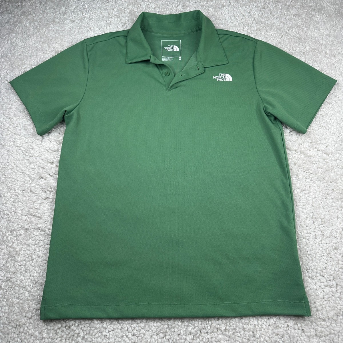 The North Face Polo Shirt Mens Medium Green Golf Stretchy