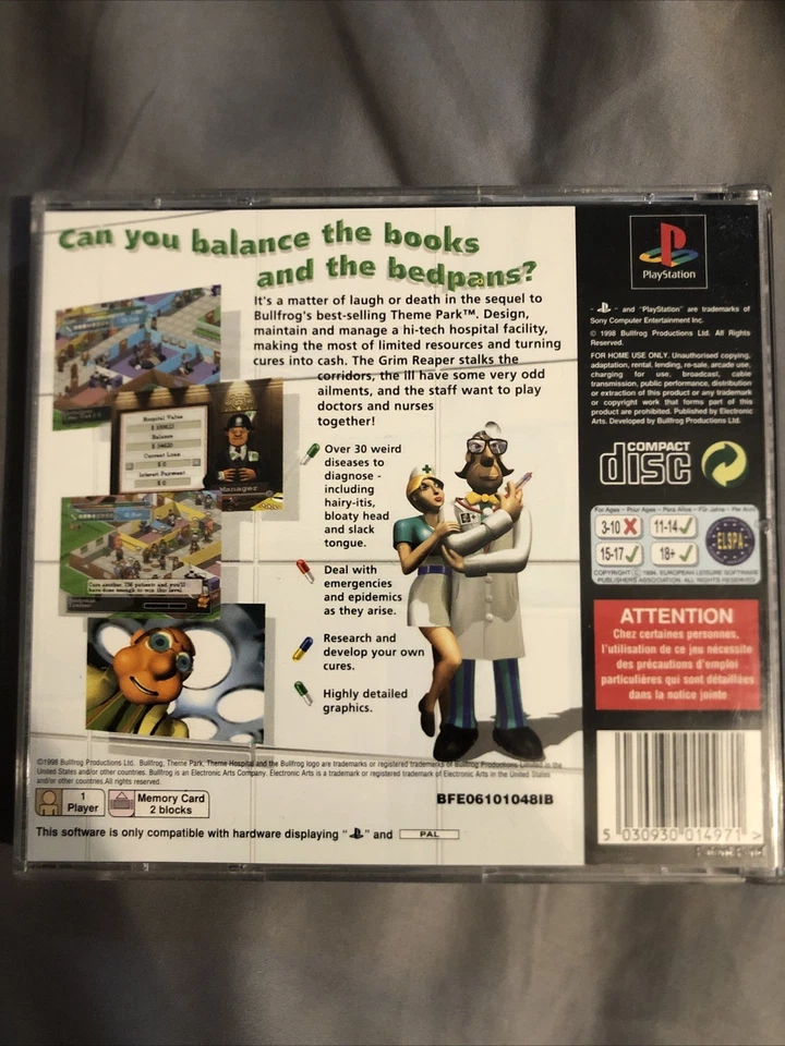 Theme Hospital, PlayStation. PAL Format - Image 2 of 3