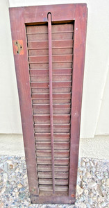 Early 1900’s Antique Wood Louvered Plantation Window Shutter SIngle   23” X 7”