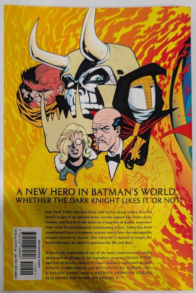 Azrael Fallen Angel Volumen 1 Libro de bolsillo comercial DC Comics 2016 Primera impresión Foto 2 de 3