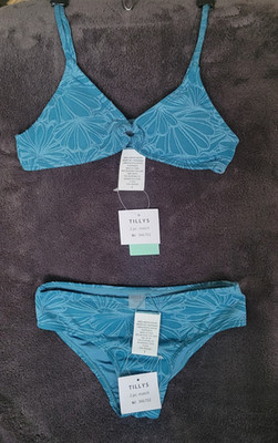 NWT TILLYS FULL TILT SWIM GIRLS Size 7, 2 Piece Bikini Blue